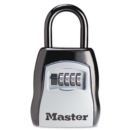 Master Lock Locking Combination 5 Key Steel Box, 3 1/4w x 1 5/8d x 4h, Black/Silver 5400D